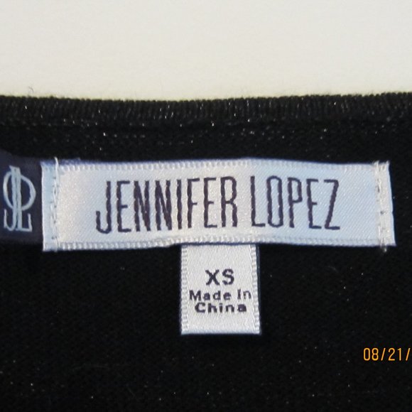 Jennifer Lopez, v neck sweater, half sleeve, black metallic - Picture 5 of 5